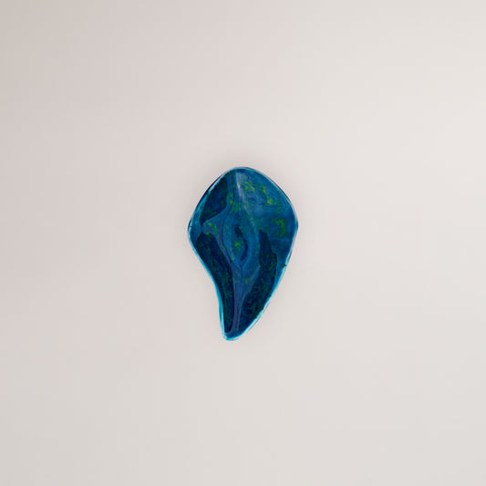 Handmade Limoges porcelain blue starter spoon