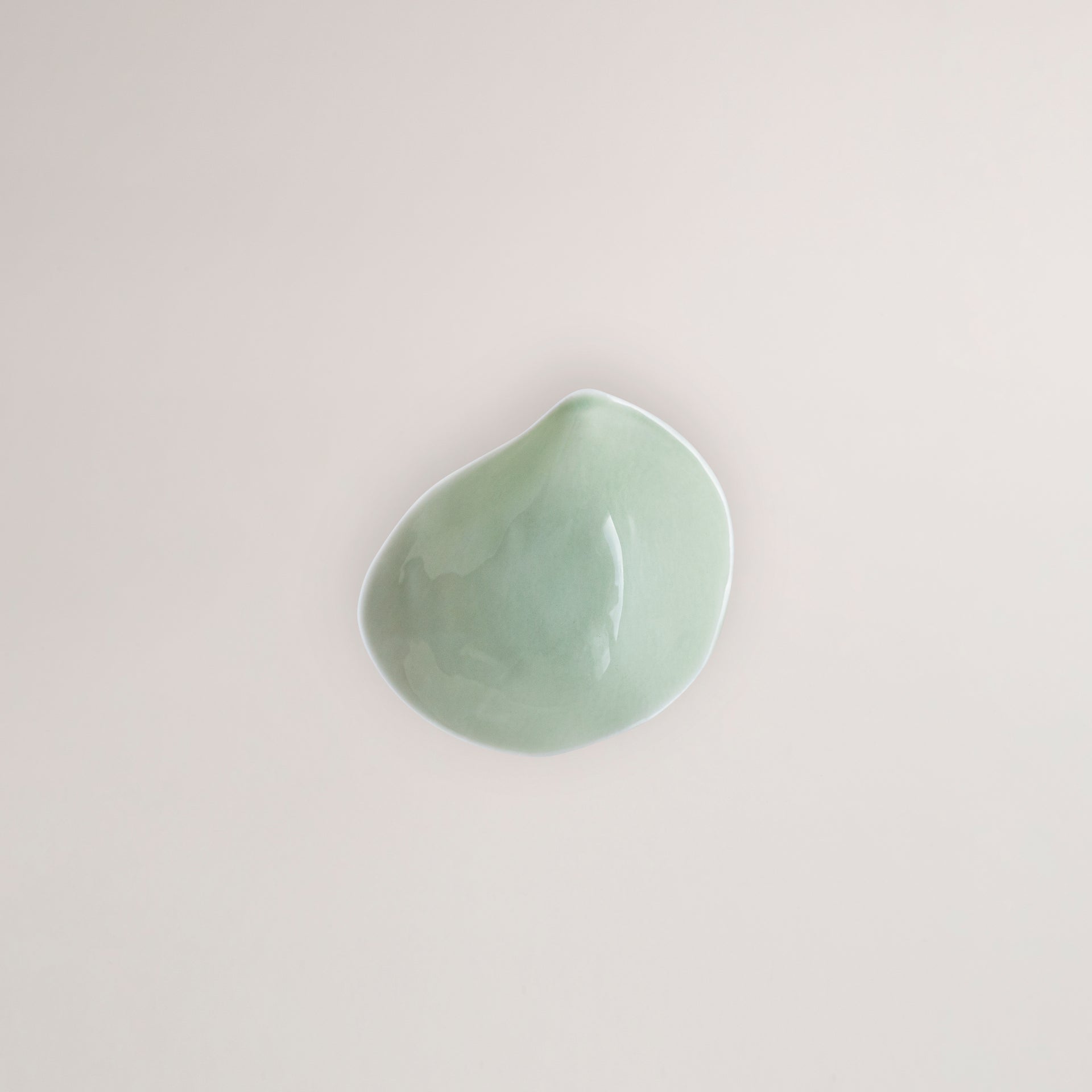 Handmade Limoges porcelain green side bowl