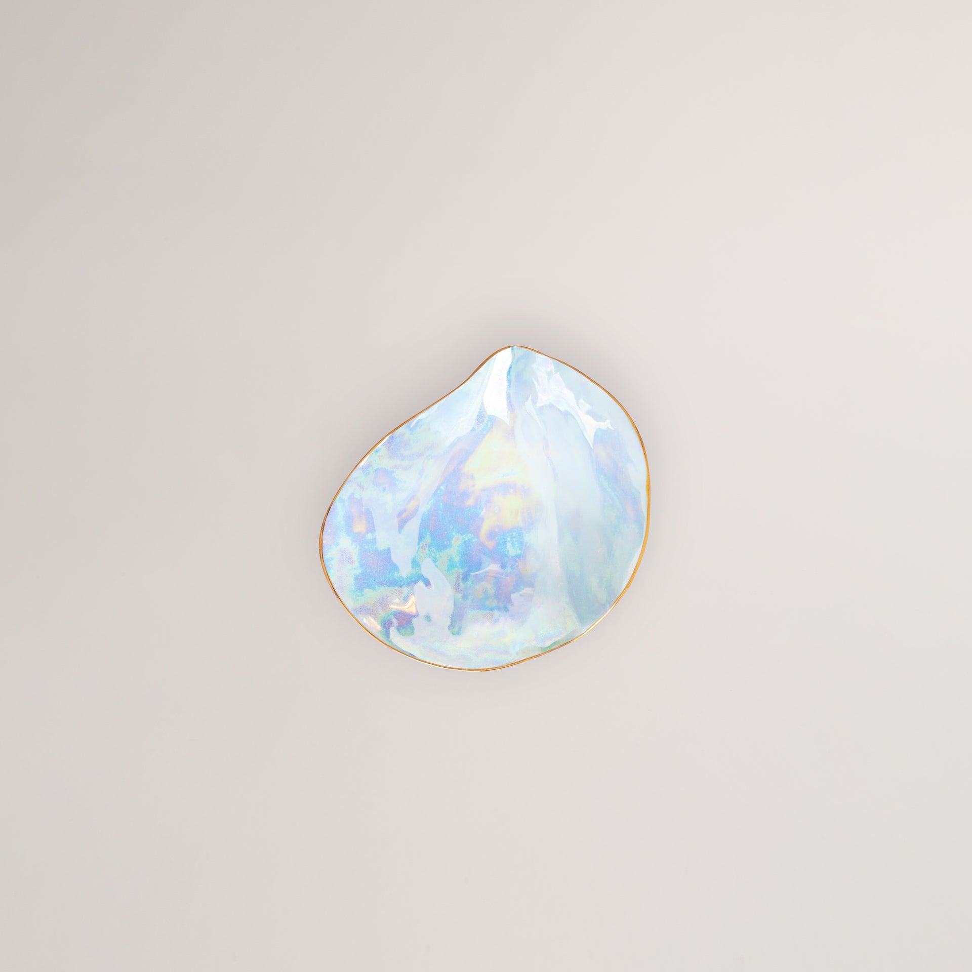 Handmade Limoges porcelain pearlescent side bowl