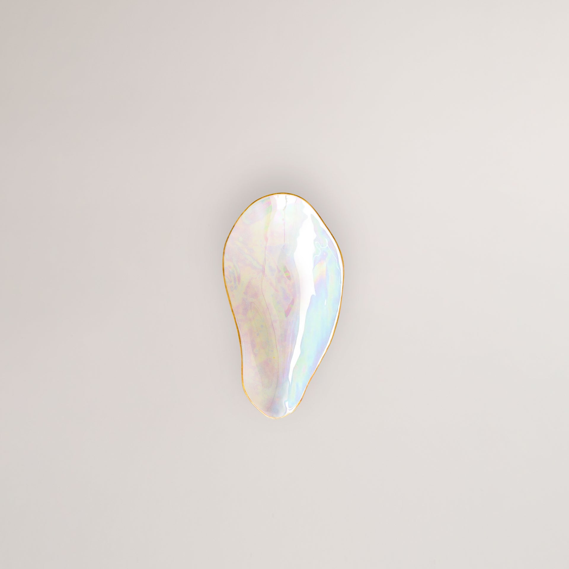 Handmade Limoges porcelain pearlescent side bowl