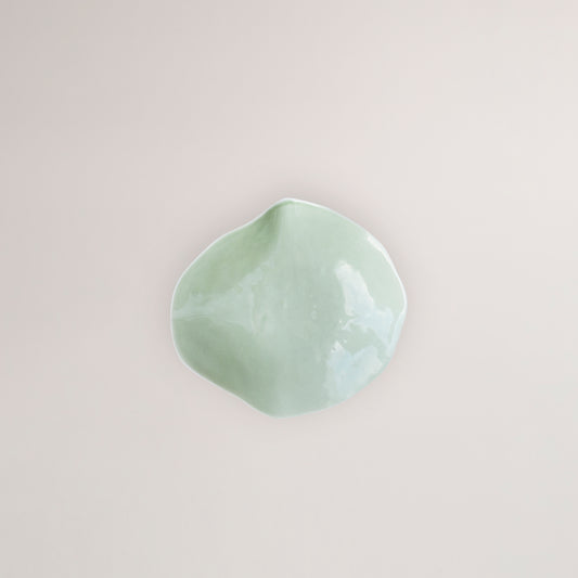 Handmade Limoges porcelain green small plate
