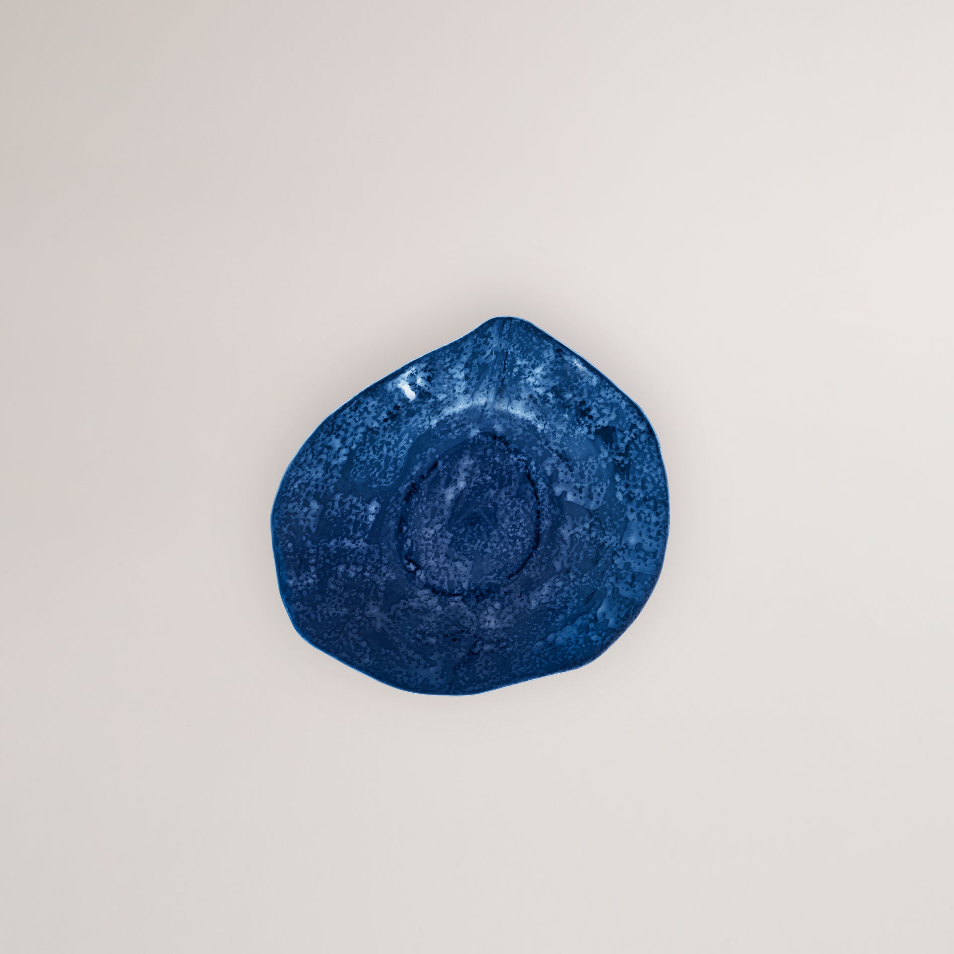 Handmade Limoges porcelain blue dinner plate
