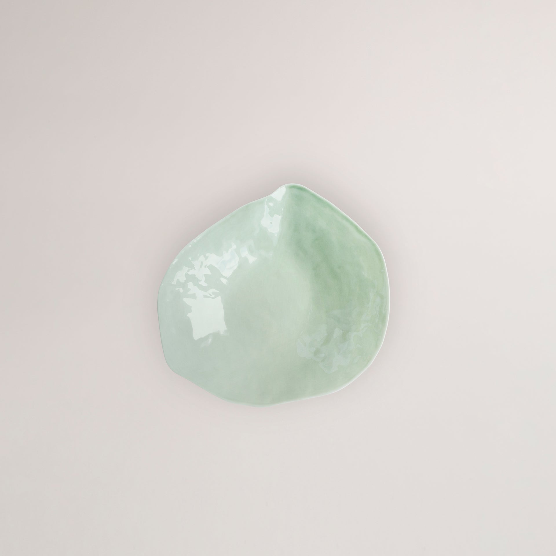 Handmade Limoges porcelain green dinner plate