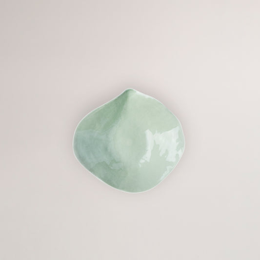 Handmade Limoges porcelain green bowl