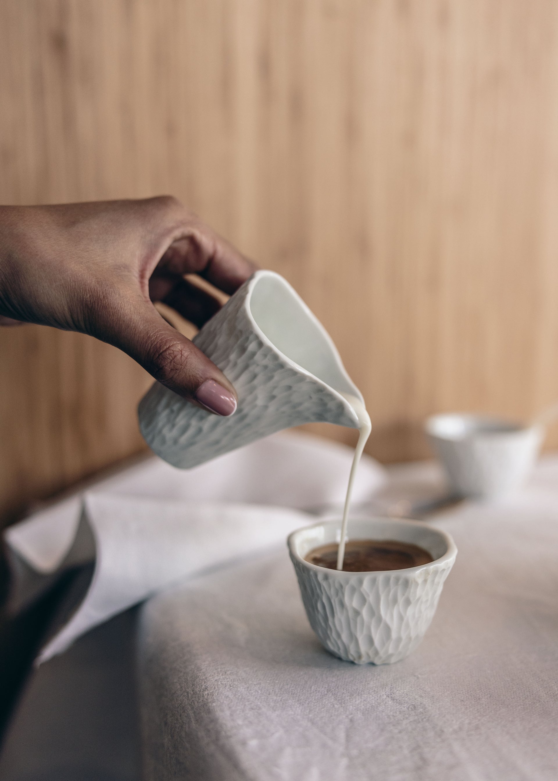 Handmade Limoges porcelain espresso cup