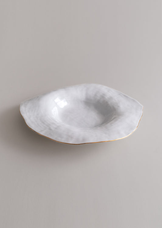 Set de 2 assiettes creuses / Indulge nº7 / blanc avec liseré d’or