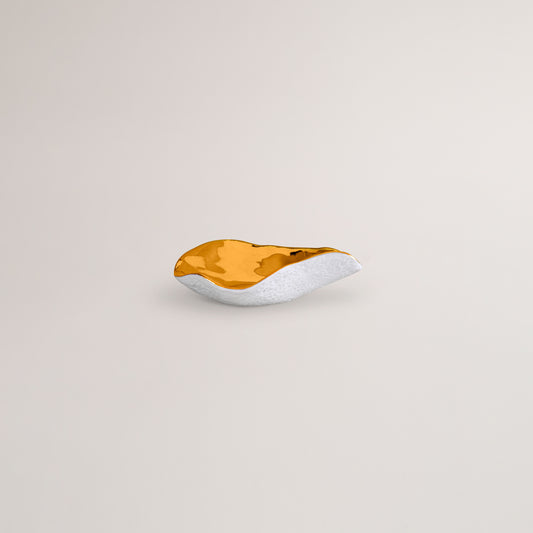 Handmade Limoges porcelain gold starter spoon