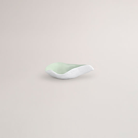 Handmade Limoges porcelain green starter spoon