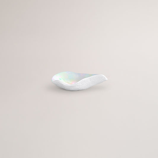 Handmade Limoges porcelain pearlescent starter spoon