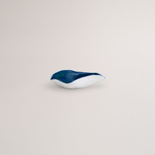 Handmade Limoges porcelain blue starter spoon