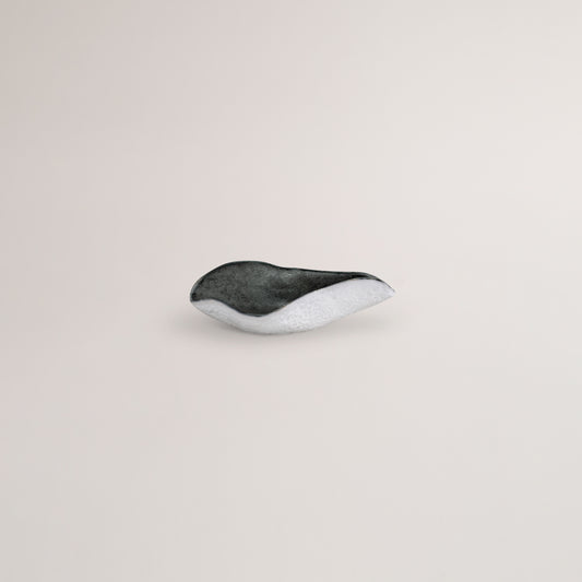 Handmade Limoges porcelain grey starter spoon