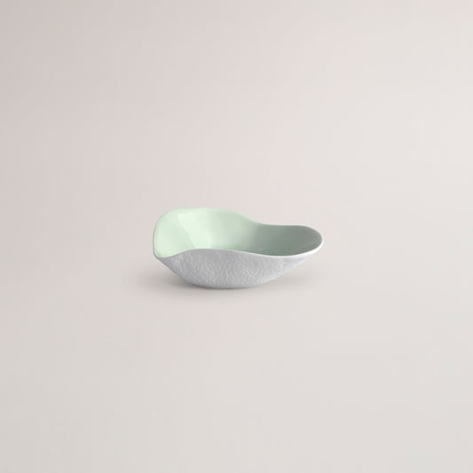 Handmade Limoges porcelain green side bowl