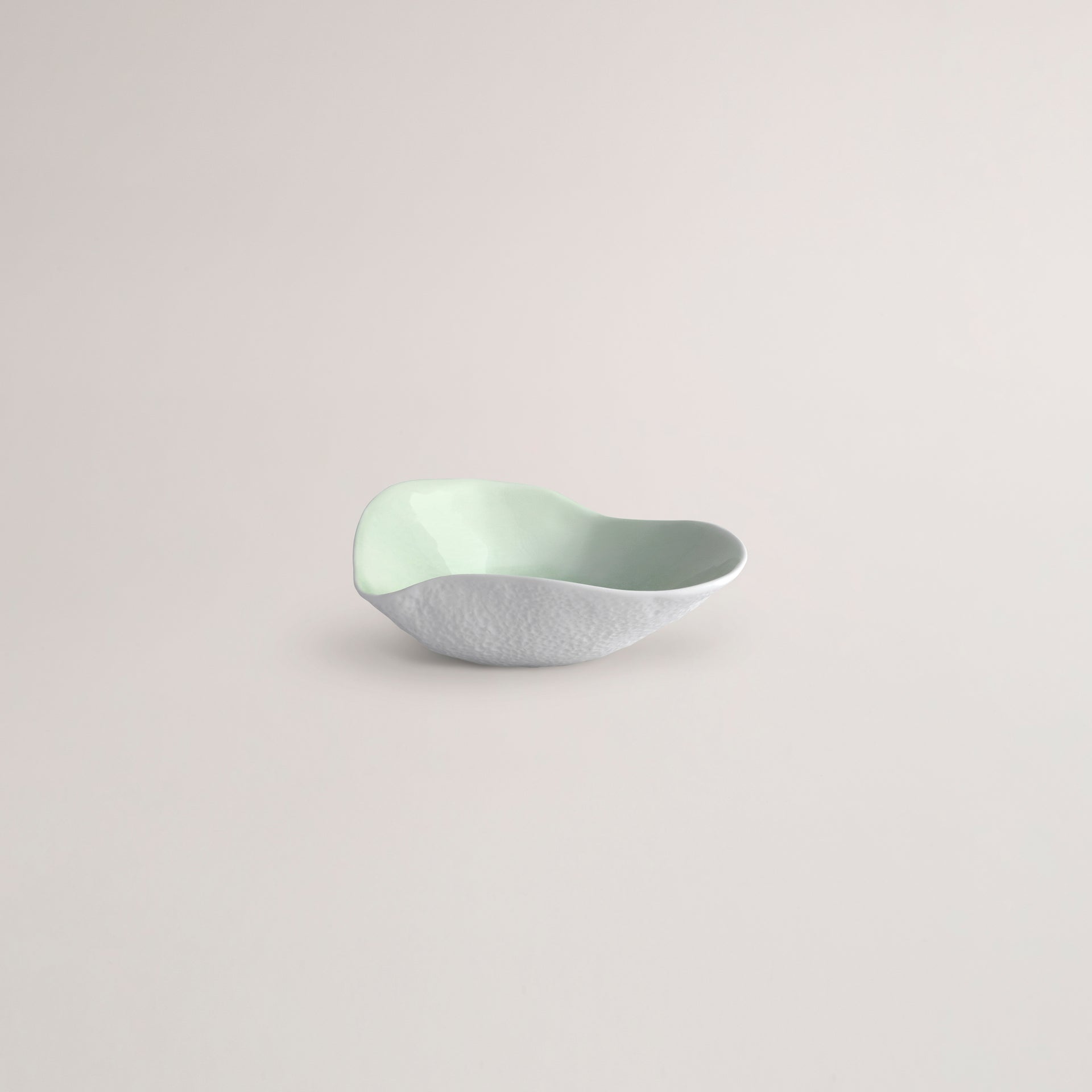 Handmade Limoges porcelain green side bowl