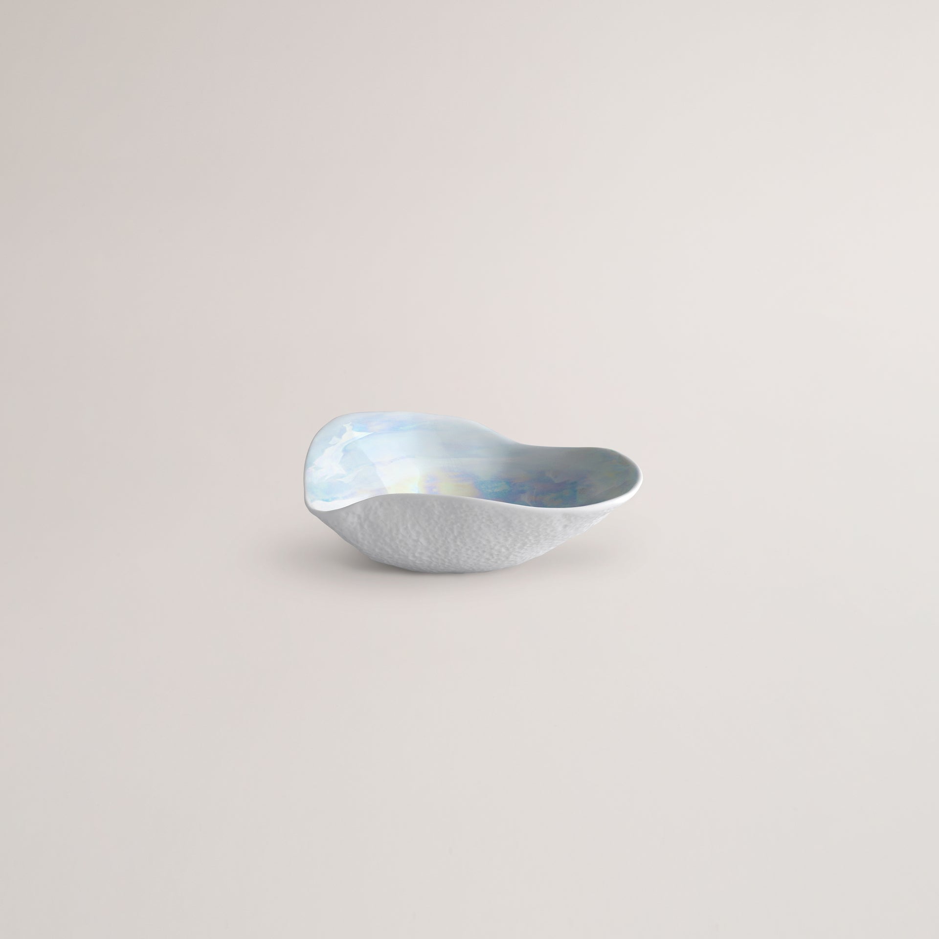Handmade Limoges porcelain pearlescent side bowl