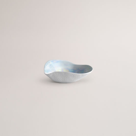Handmade Limoges porcelain pearlescent side bowl