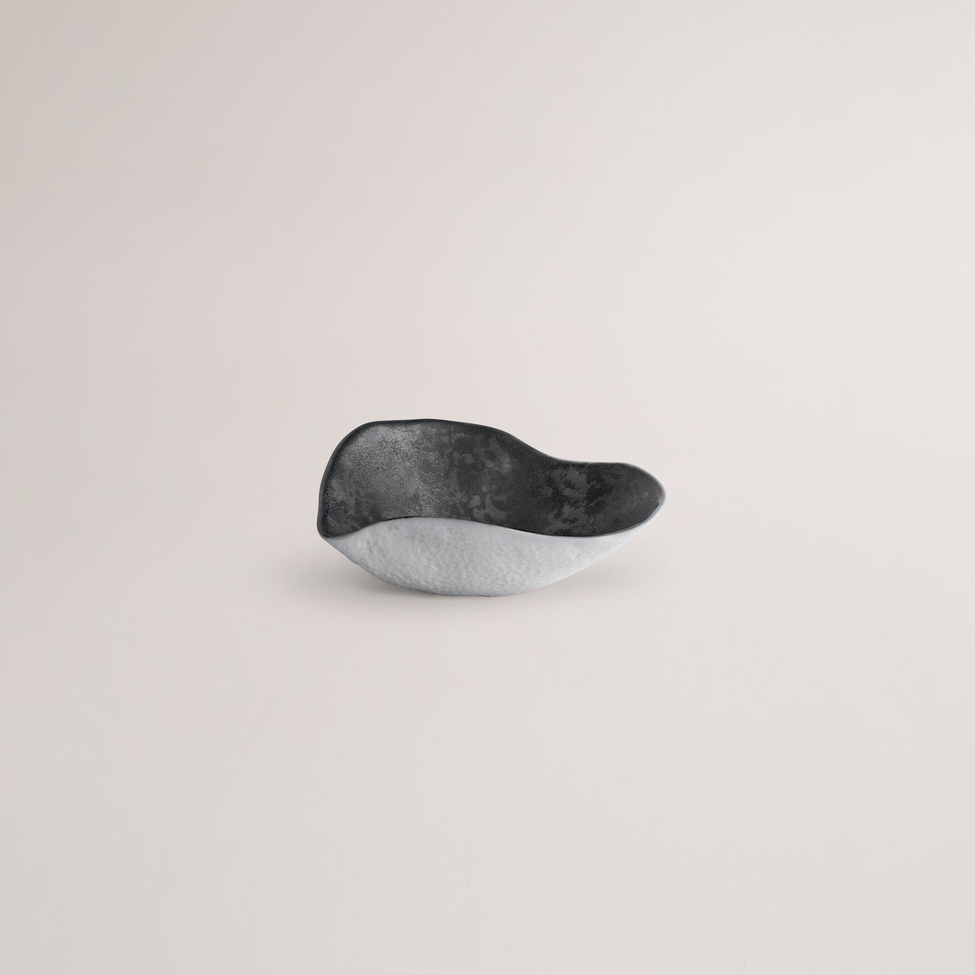 Handmade Limoges porcelain grey side bowl