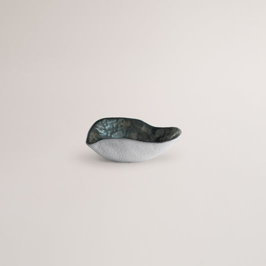 Handmade Limoges porcelain grey side bowl