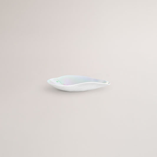 Handmade Limoges porcelain pearlescent side bowl