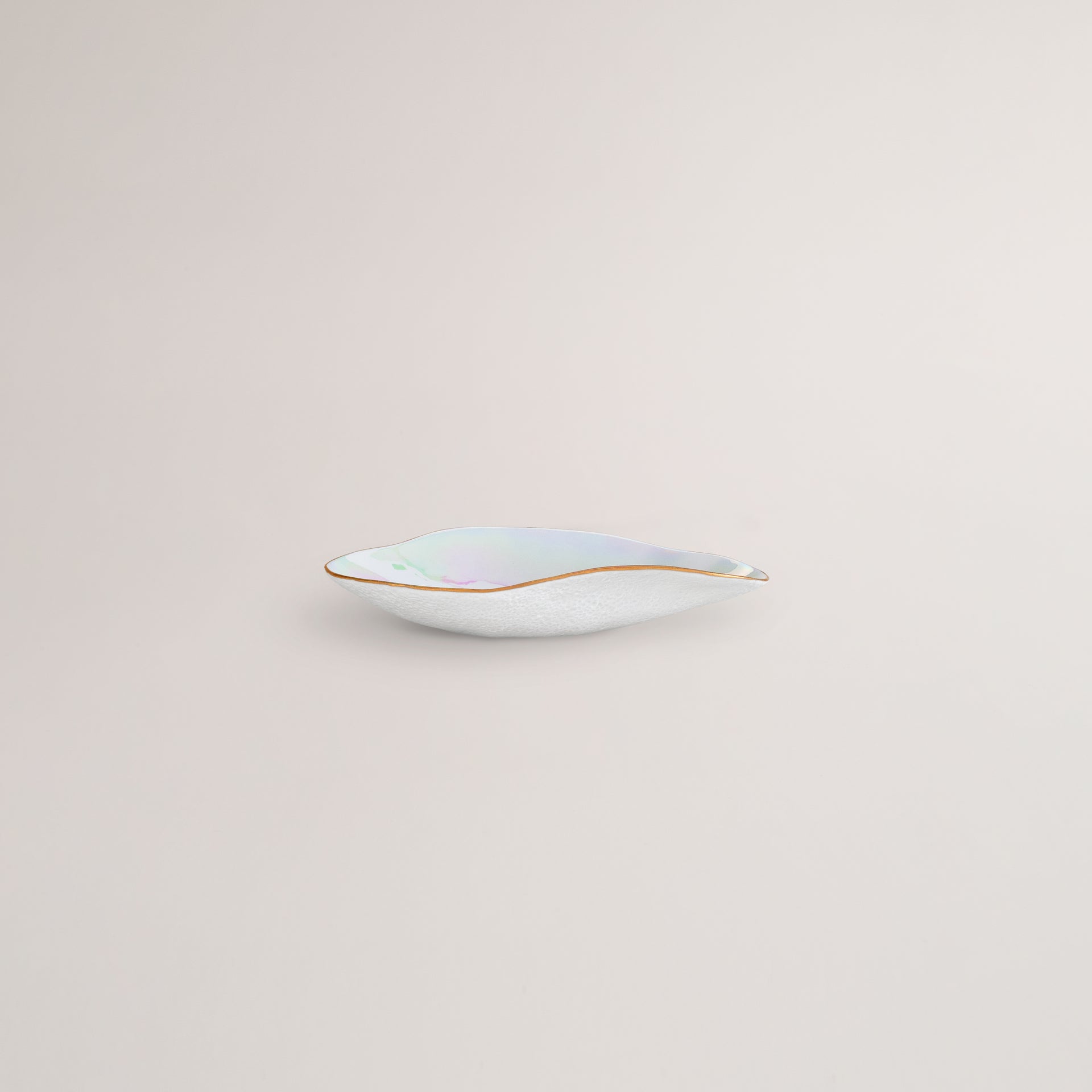 Handmade Limoges porcelain pearlescent side bowl