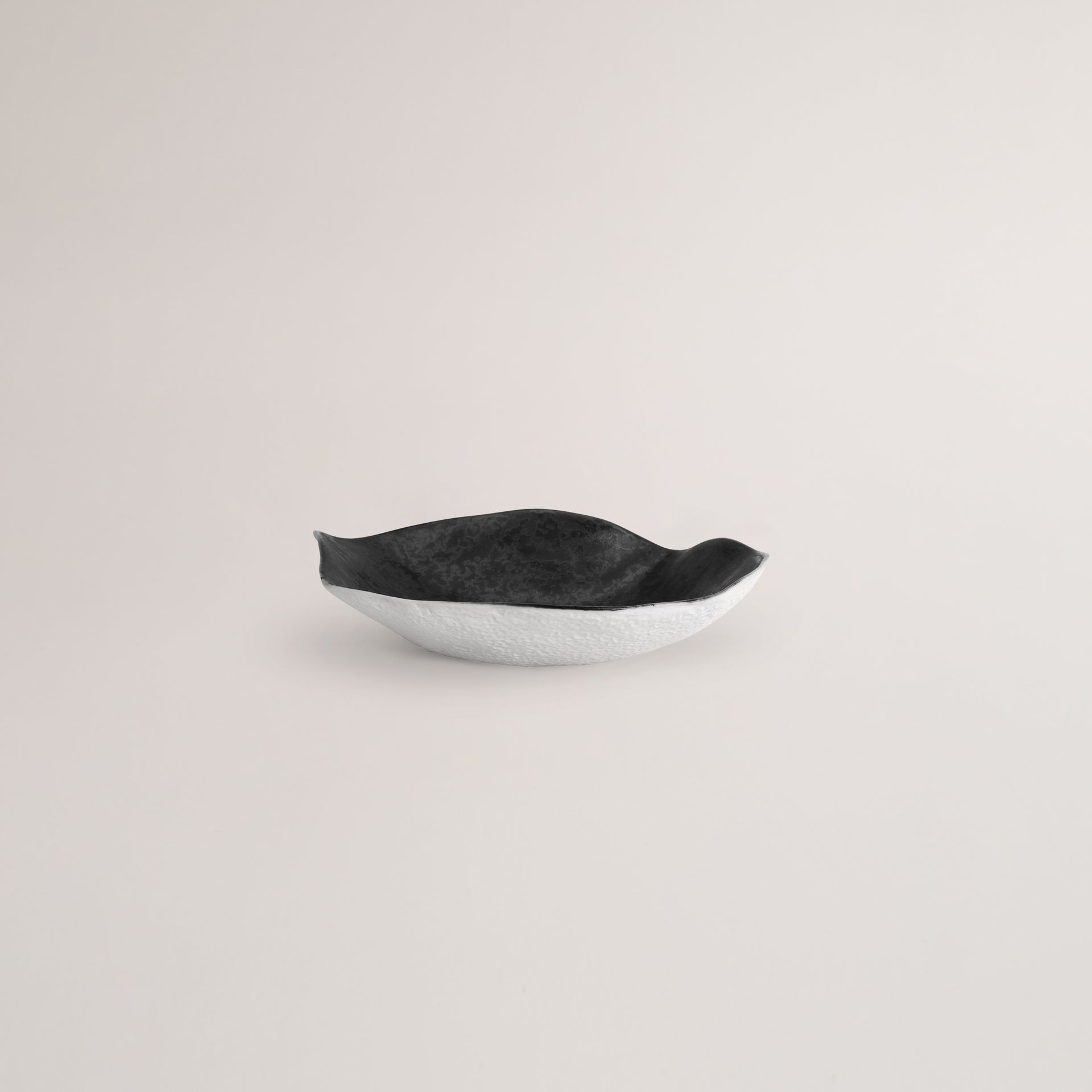 Handmade Limoges porcelain grey small plate