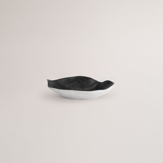 Handmade Limoges porcelain grey small plate