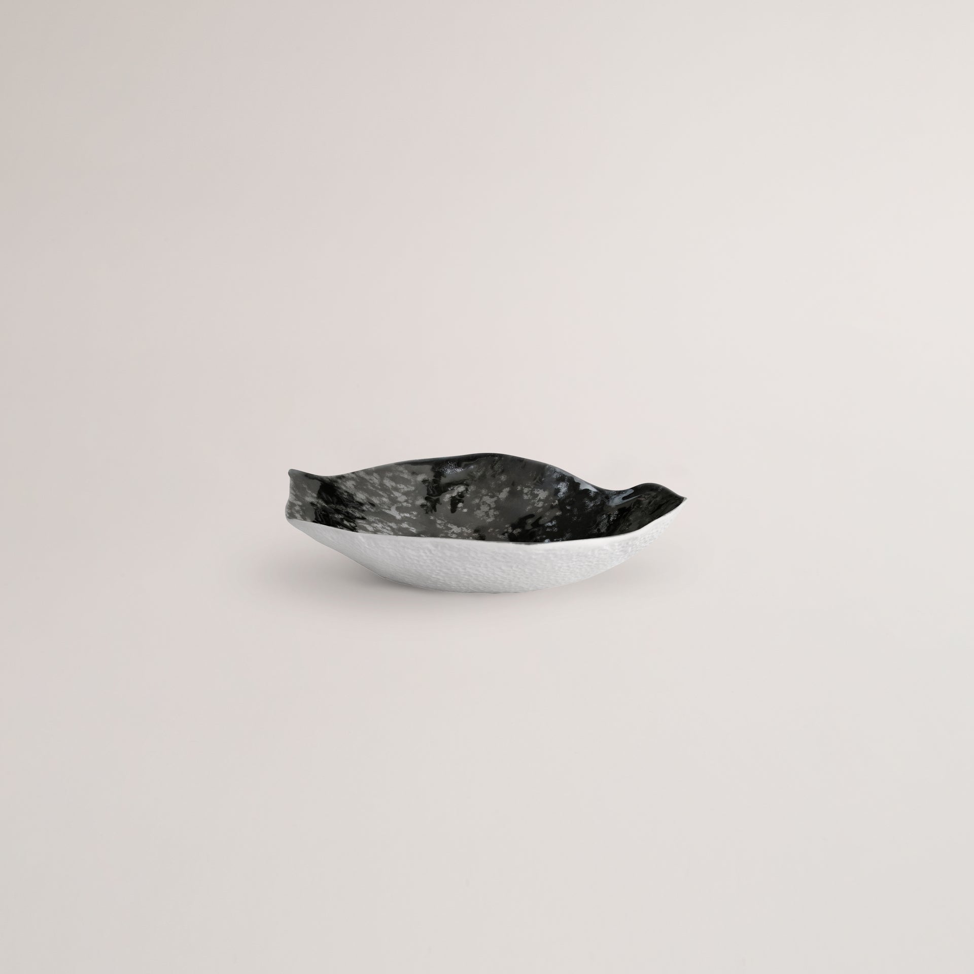 Handmade Limoges porcelain black small plate