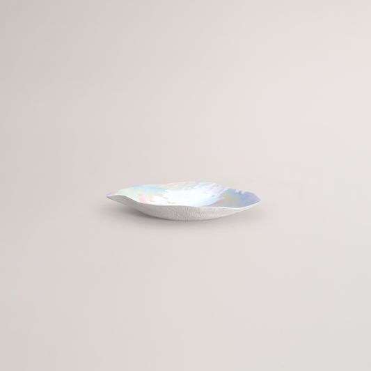 Handmade Limoges porcelain pearlescent dinner plate