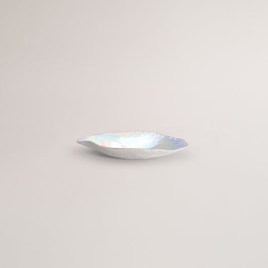 Handmade Limoges porcelain pearlescent dinner plate
