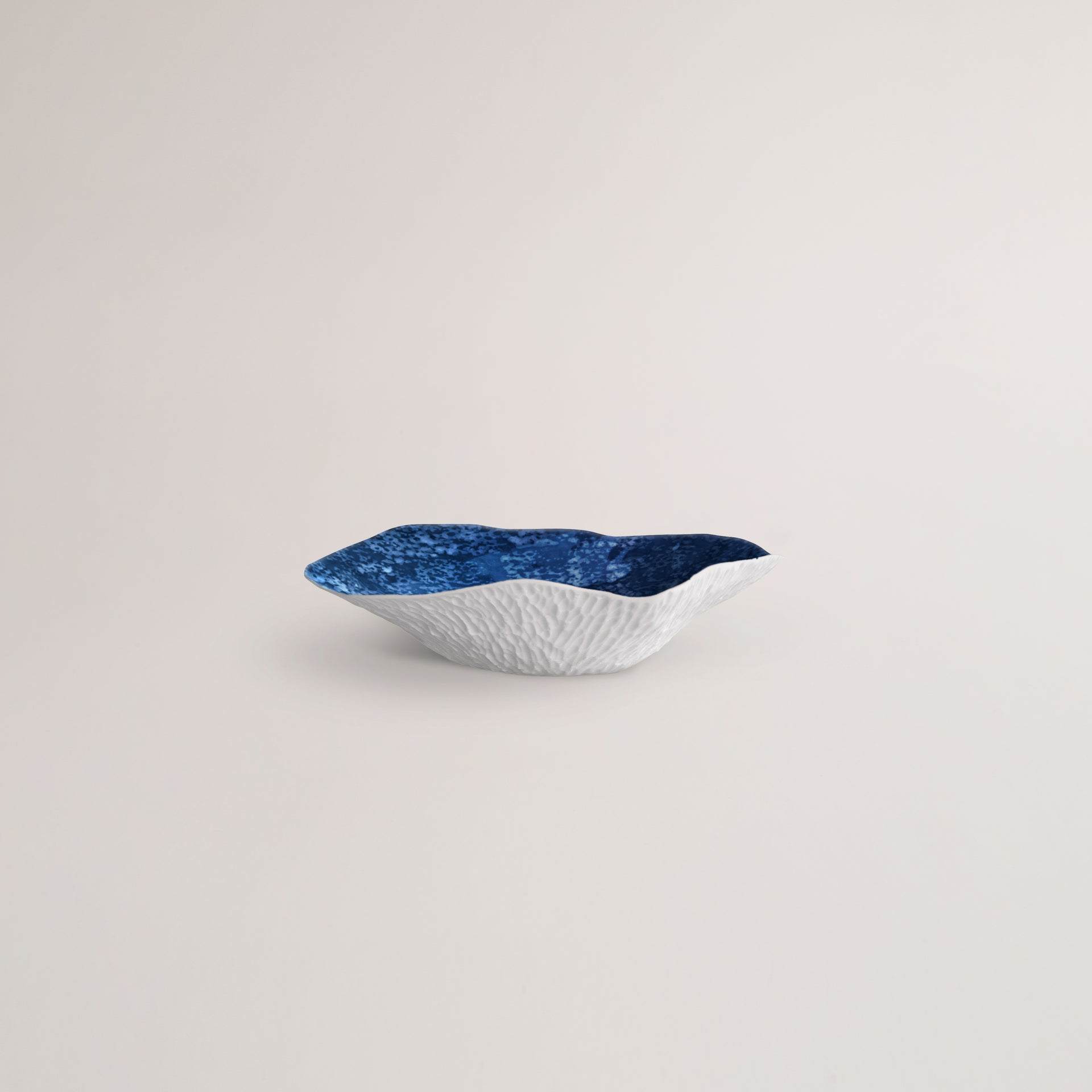 Handmade Limoges porcelain blue bowl