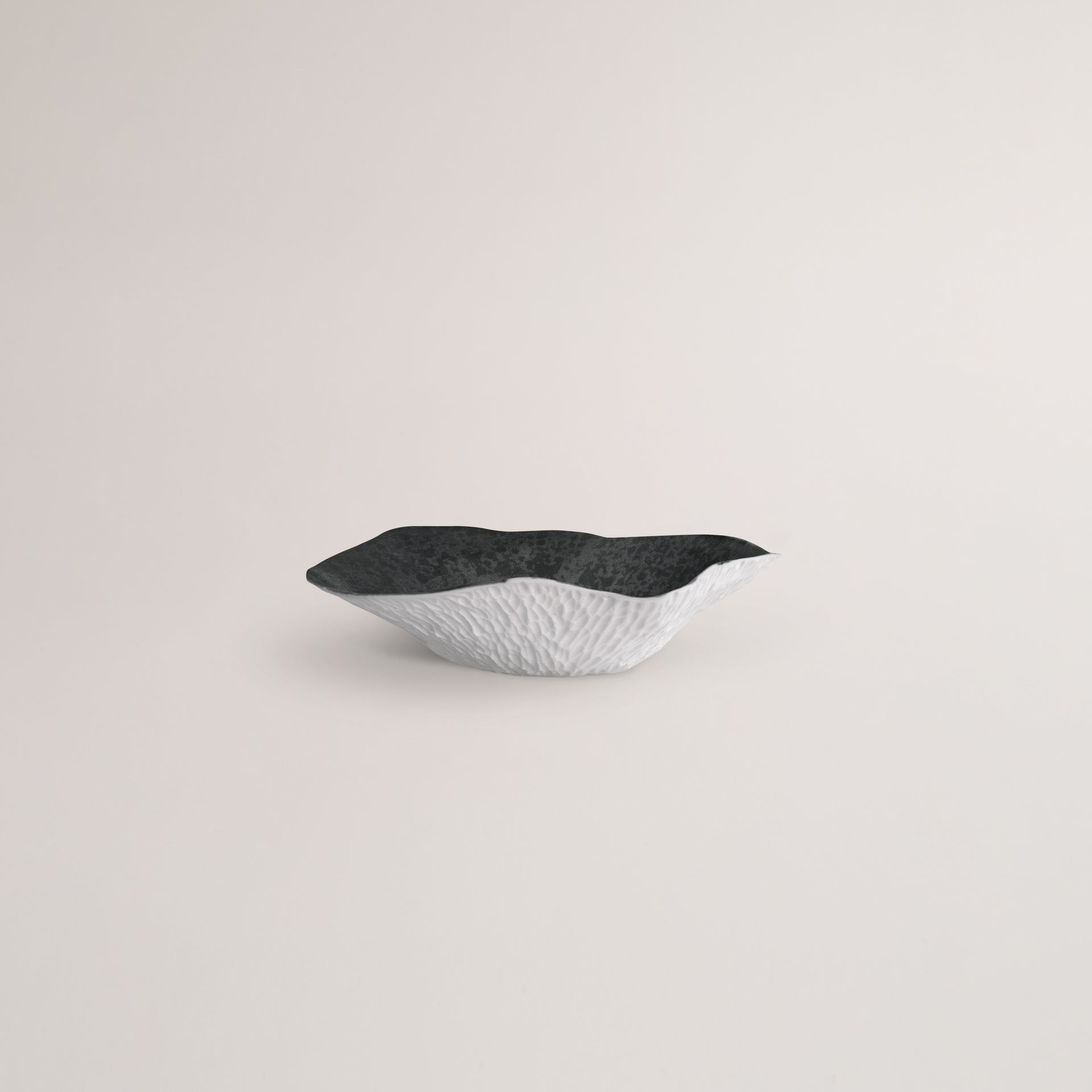Handmade Limoges porcelain grey bowl