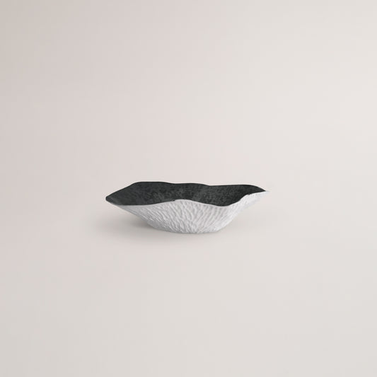 Handmade Limoges porcelain grey bowl