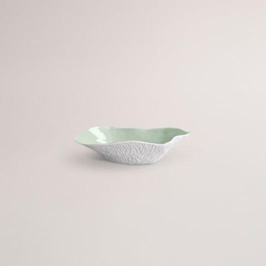 Handmade Limoges porcelain green bowl