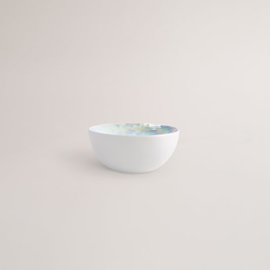 Handmade Limoges porcelain pearlescent small side dish